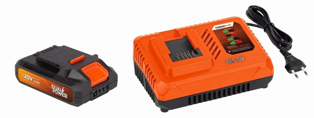 PowerPlus Nabíjačka 20 V/40 V + Batéria 20 V LI-ION 2,0 Ah POWDP9062