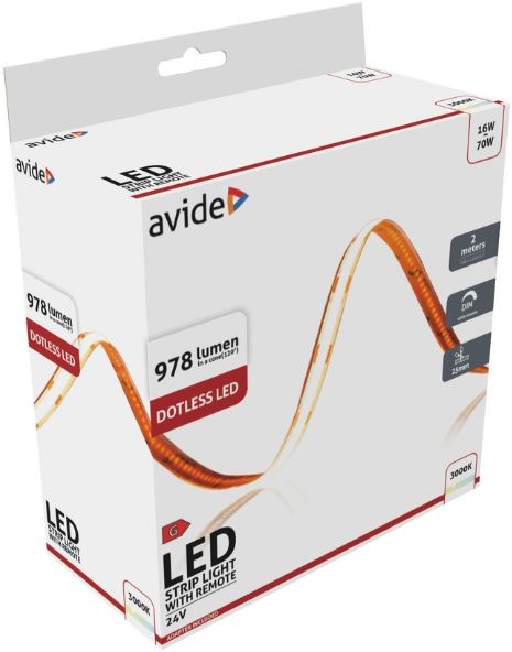 AVIDE Sada LED pásik 2 m s diaľkovým ovládaním a napájacím zdrojom