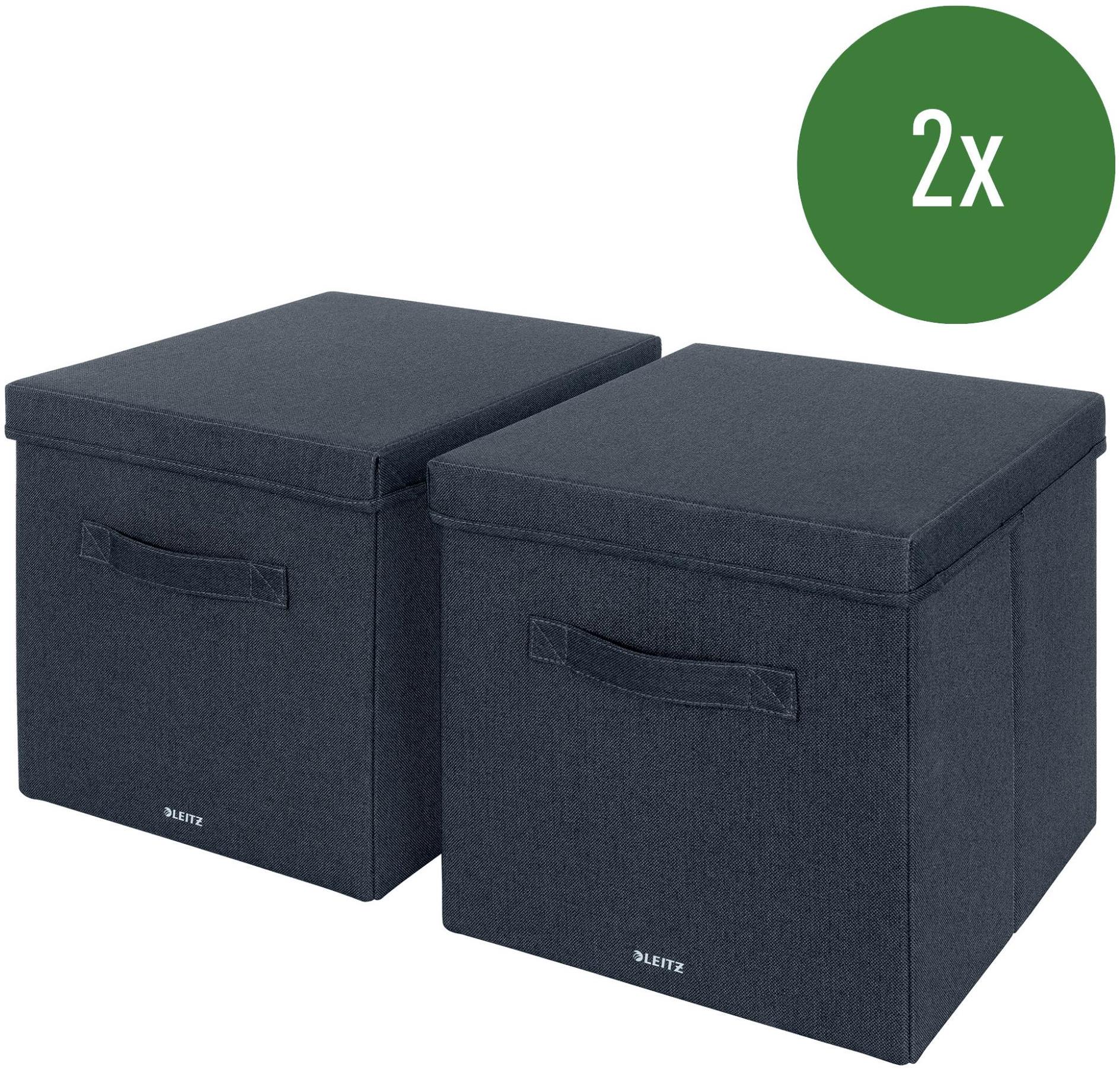 Leitz Fabric Textilný úložný box s vekom L 2 ks 32,5 × 33 × 38 cm