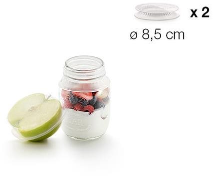 Lékué silikónové viečka na potraviny Reusable priemer 8,5 cm, 2 ks