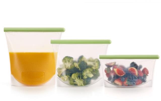 Lékué Súprava silikónových vreciek na potraviny Reusable, 3 ks