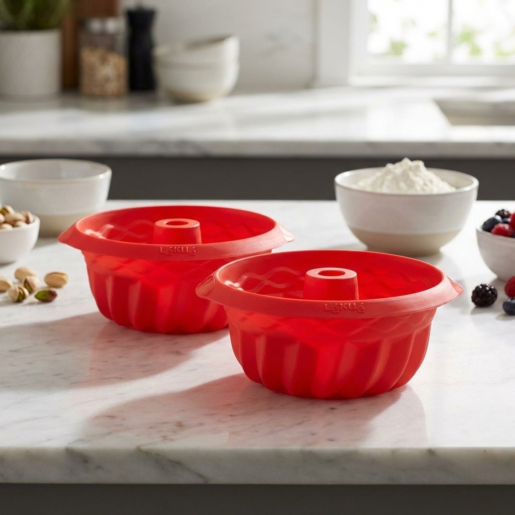 LEKUE Silikónové formy na pečenie na bábovky Lékué Mini Savarin 15 cm | 2 ks