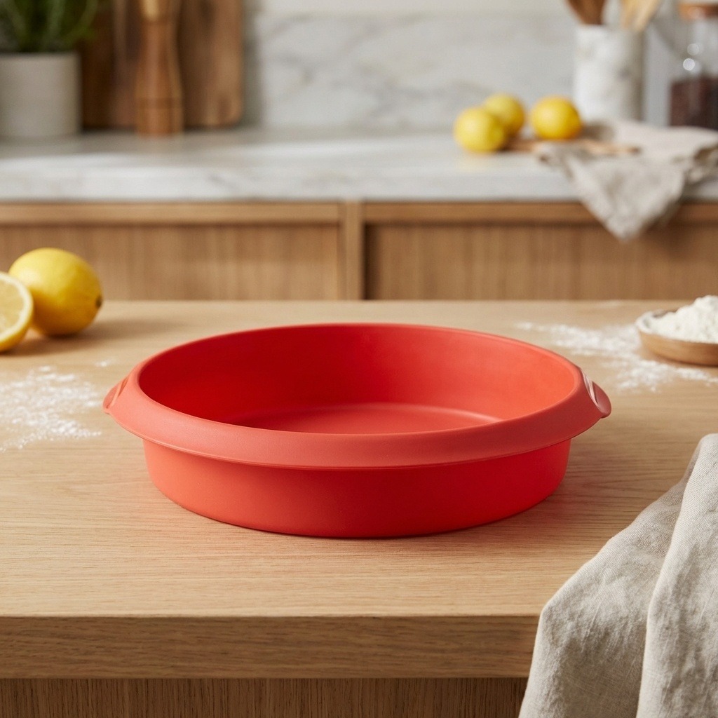 LEKUE Klasická forma na tortu Lékué Round Cake 24 cm | červená