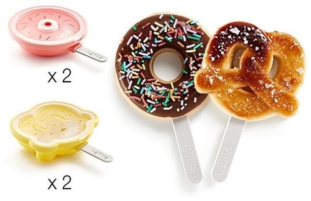 Liekué Tvorítka na nanuky v tvare donutov a praclíkov Donut 2 ks & Pretzel 2 ks