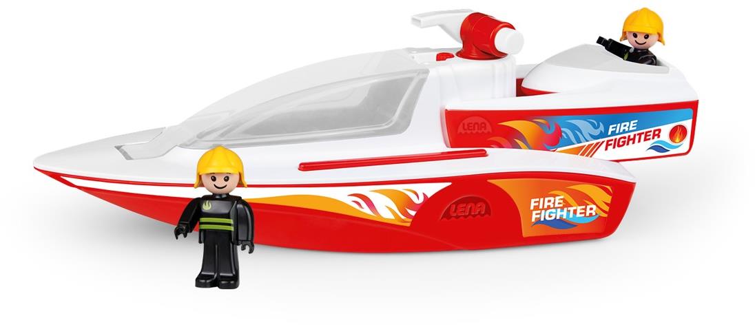 Lena Boazz hasiči s pumpou + loďka Boaties s hasičom, okrasný kartón