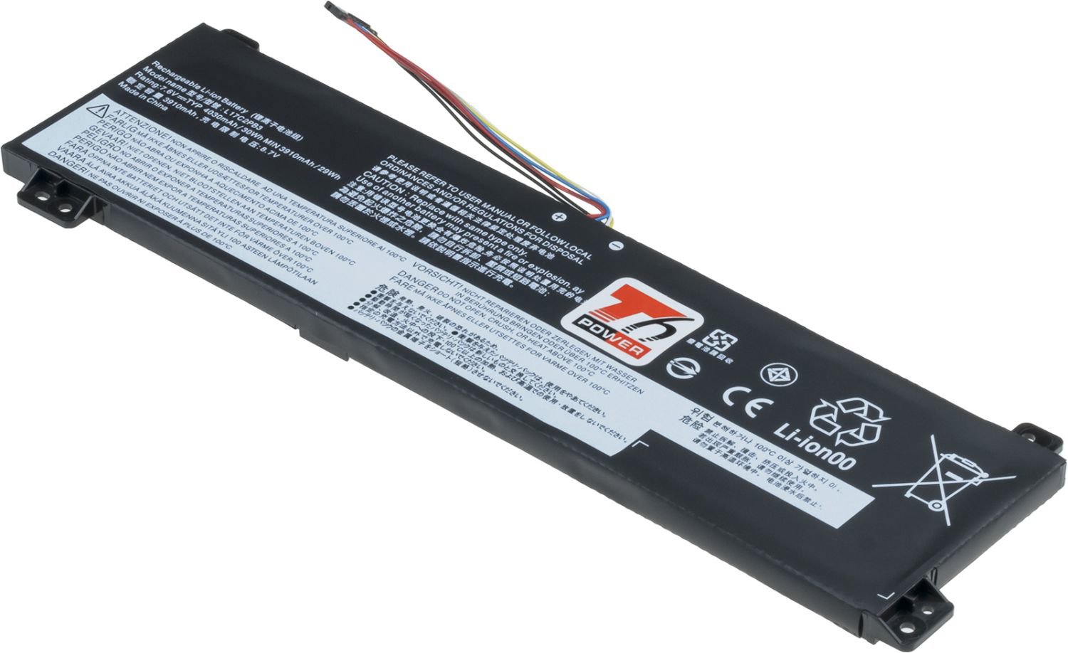 T6 Power pre Lenovo V130-15IKB, V330-15IKB, internal, 4030 mAh, 30 Wh, 2článková, Li-poly