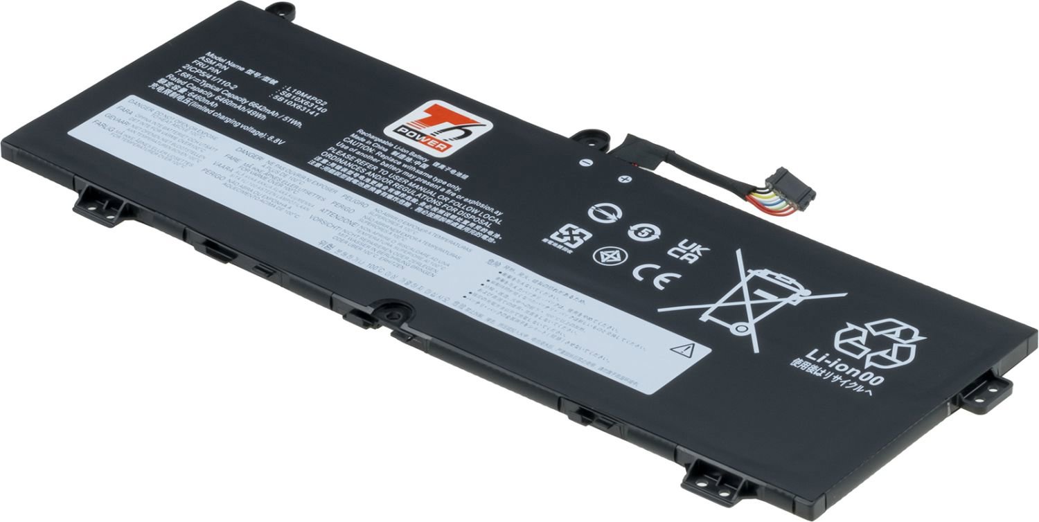 T6 Power pre Lenovo Flex 5 CB-13IML05, ThinkPad C13 Yoga 1st Gen, 6642 mAh, 51 Wh, 4cell, Li-poly