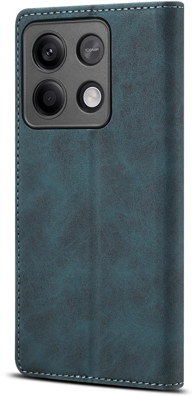 Lenuo Leather flipové puzdro na Xiaomi Redmi Note 13 5G, modrá