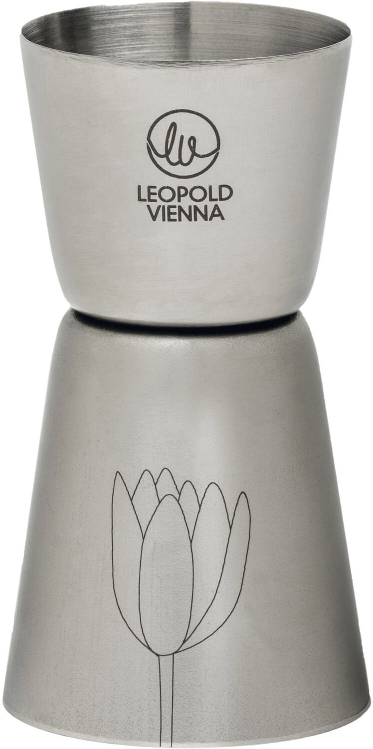 LEOPOLD VIENNA Flowers Jigger odmerka na koktaily, antikorová, výška 84 mm, priemer 44 mm