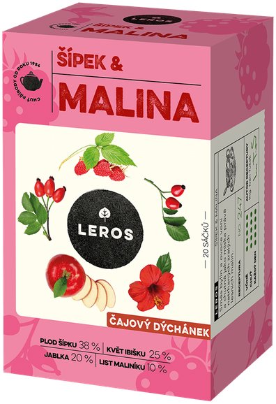LEROS čajové posedenie, šípka & malina 20× 2 g