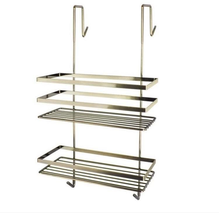 DuraHome Drôtená polička zlatý antik, 48,7 × 25,2 × 21,5 cm