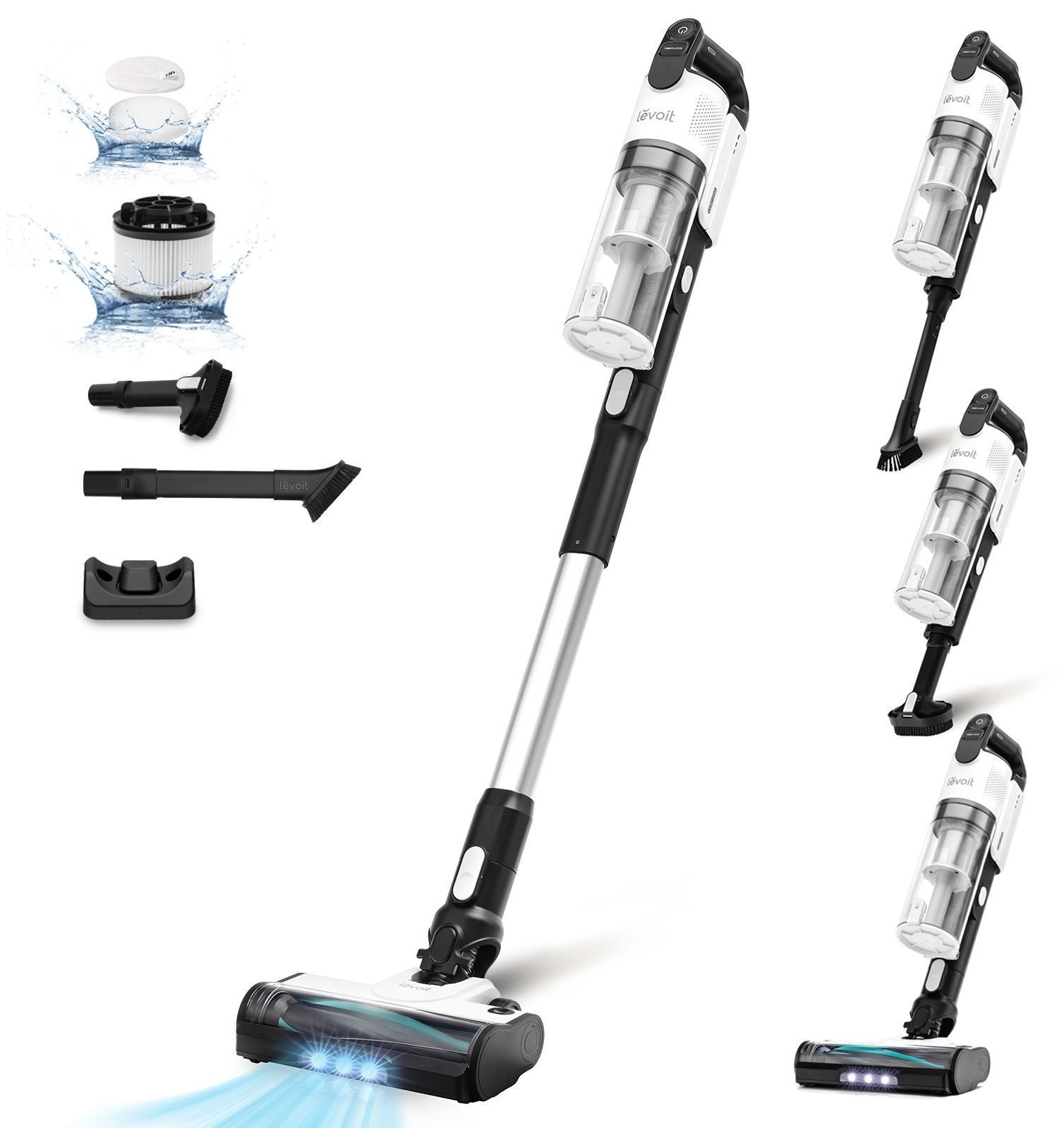 Levoit LVAC-200 4 v 1 Aku Turbo Cyclone biely