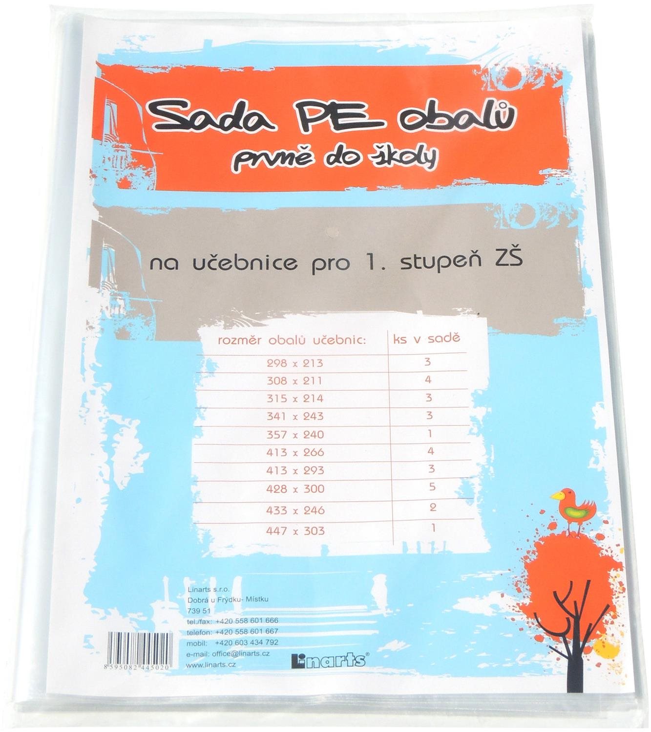 LINARTS Súprava "Prvý raz do školy" - mix veľkostí / 40 mic, číra - balenie 29 ks