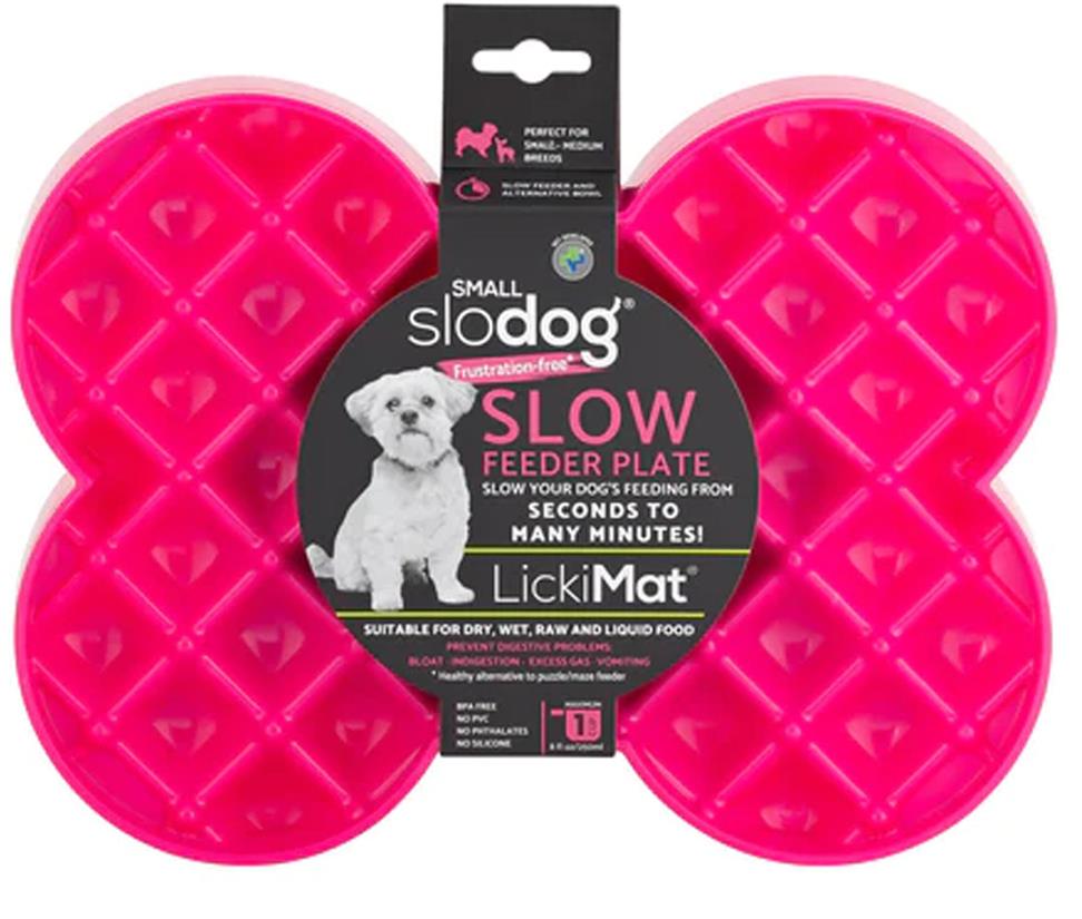 LickiMat SloDog Small lízacia/spomaľovacia, kosť, ružová