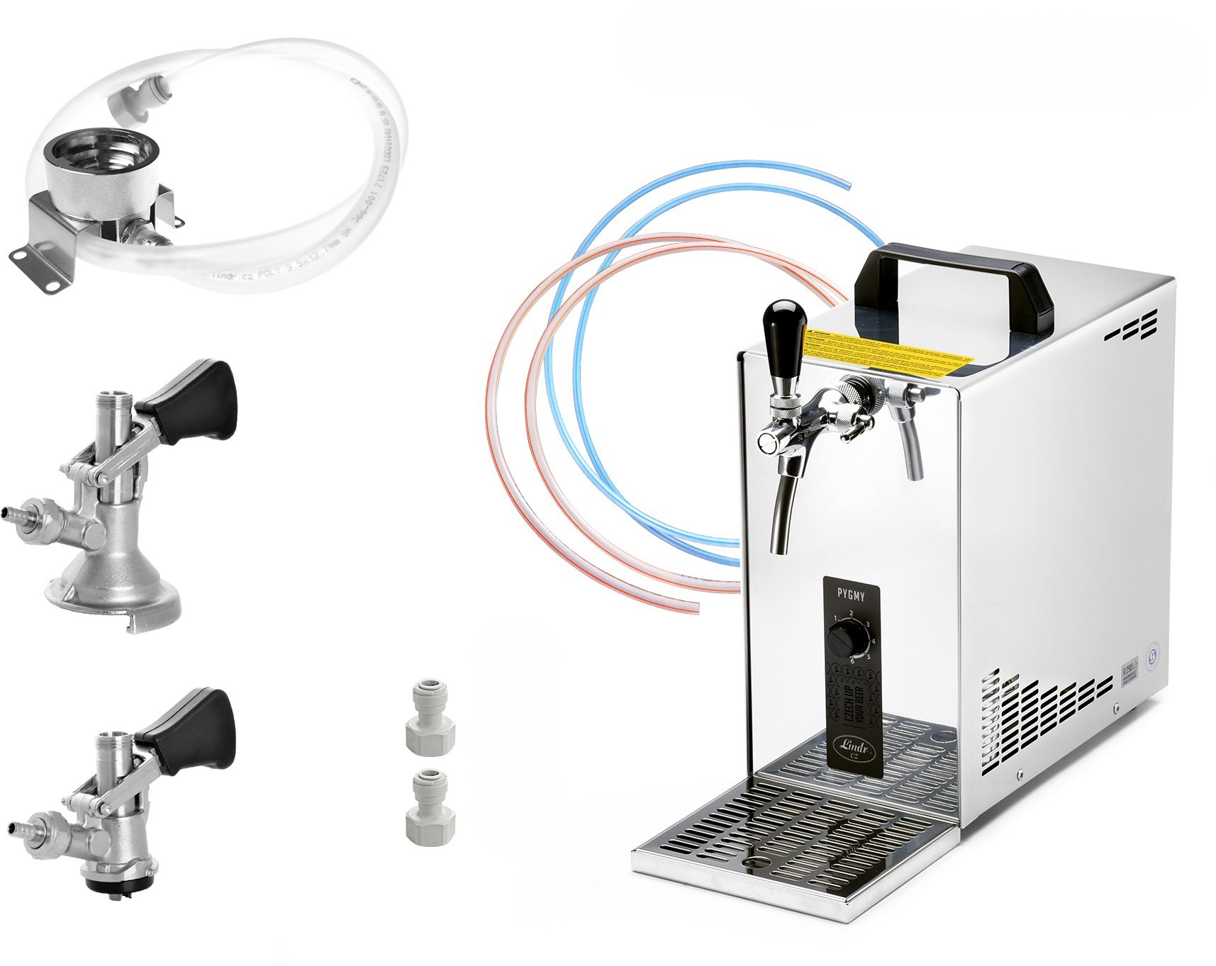 LINDR PYGMY 20/K Green Line new, bajonet, plochý, sanit. adaptér bajonet SET, spojovací set 1× nápoj