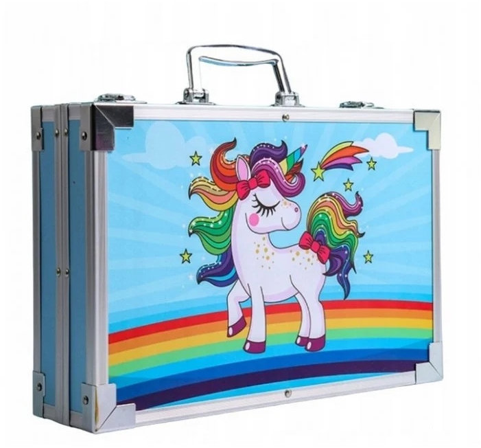 LIVEFY Art Kit sada na maľovanie v kufríku pre deti 145 ks, modré