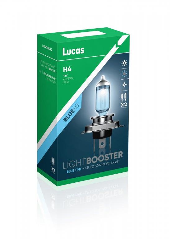 Lucas LightBooster H4 12 V 60/55 W + 50 % Blue súprava 2 ks