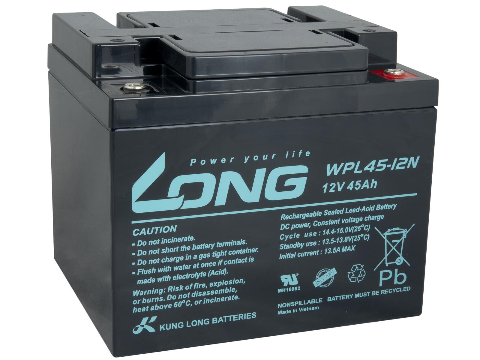 LONG batéria 12 V 45 Ah M6 LongLife 12 rokov (WPL45-12N)