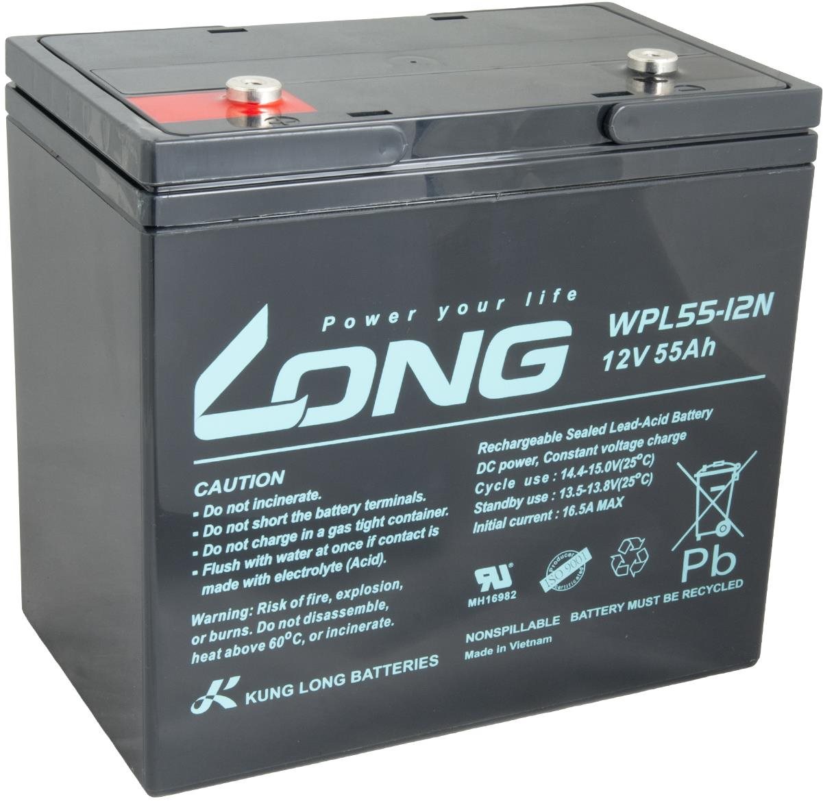 LONG batéria 12 V 55 Ah M6 LongLife 12 rokov (WPL55-12N)
