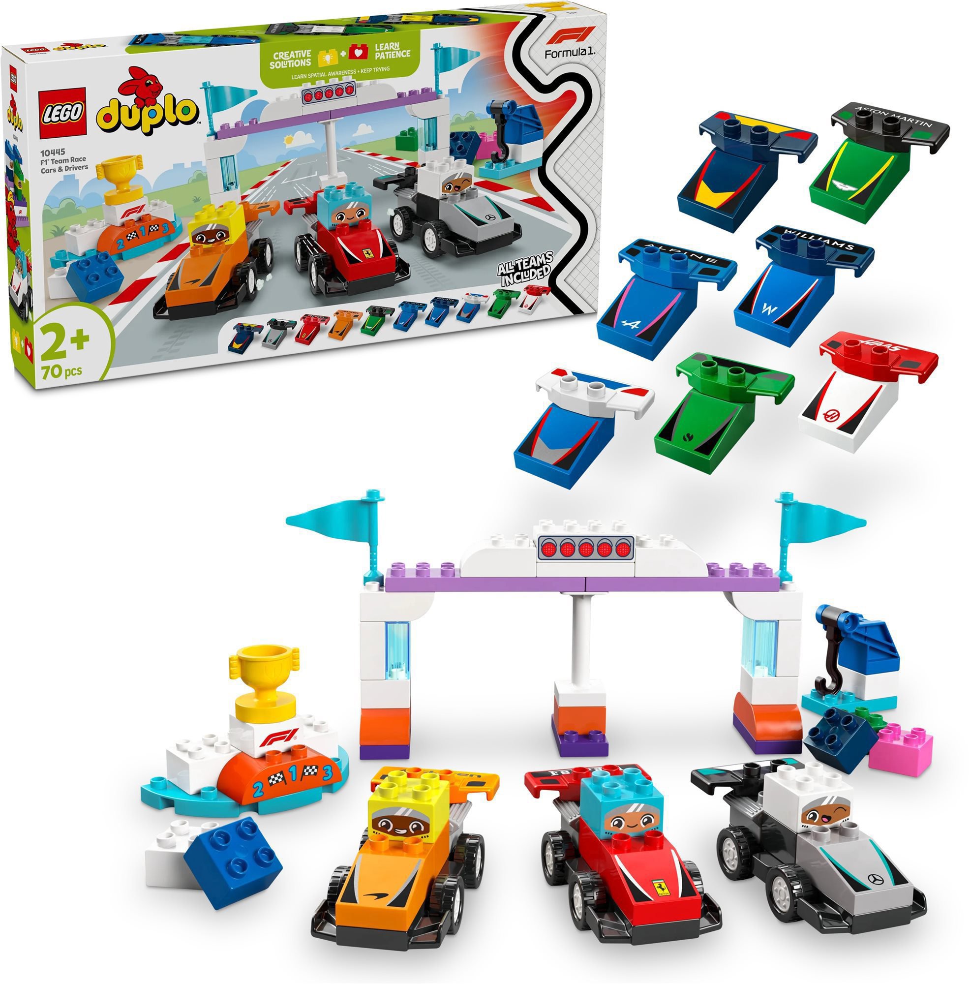 LEGO® DUPLO® 10445 Pretekárske autá a šoféri tímu F1®