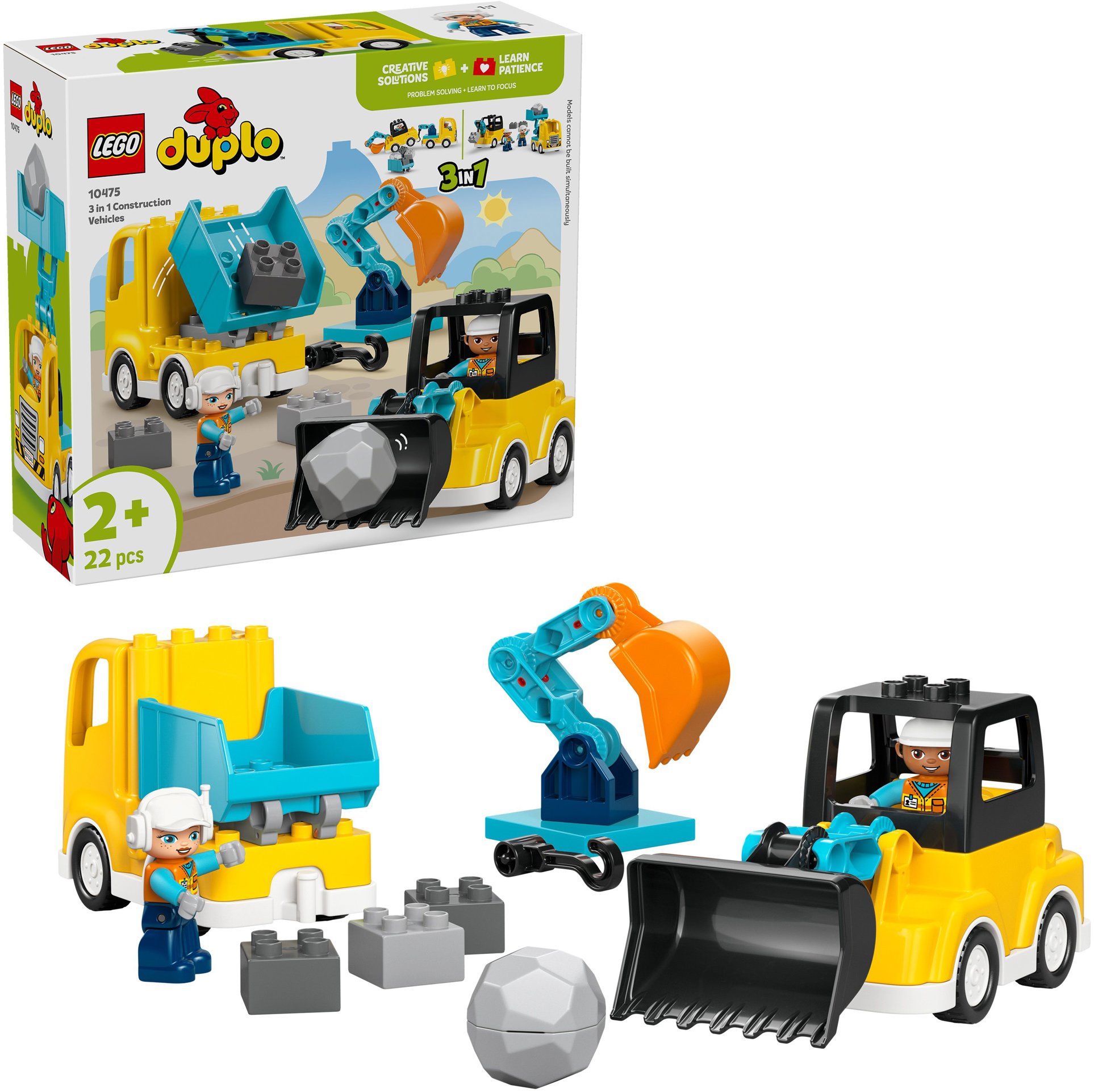 LEGO® DUPLO® Town 10475 Vozidlá na stavbe 3 v 1