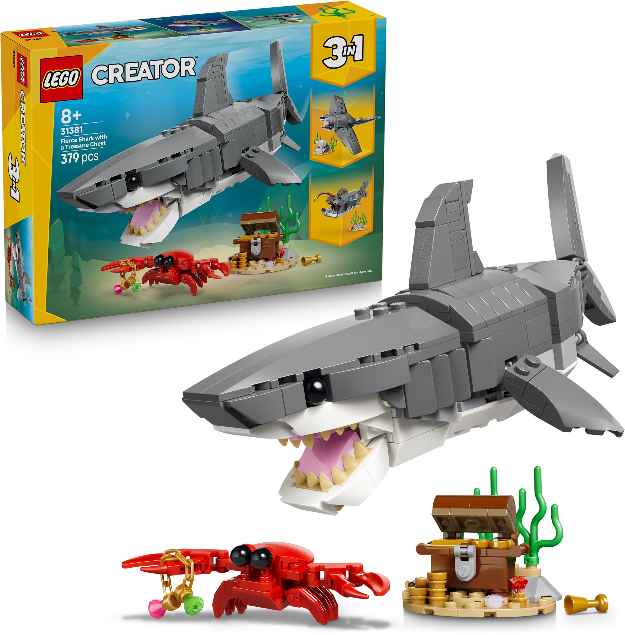 LEGO® Creator 31381 Divoký žralok a truhlica s pokladom