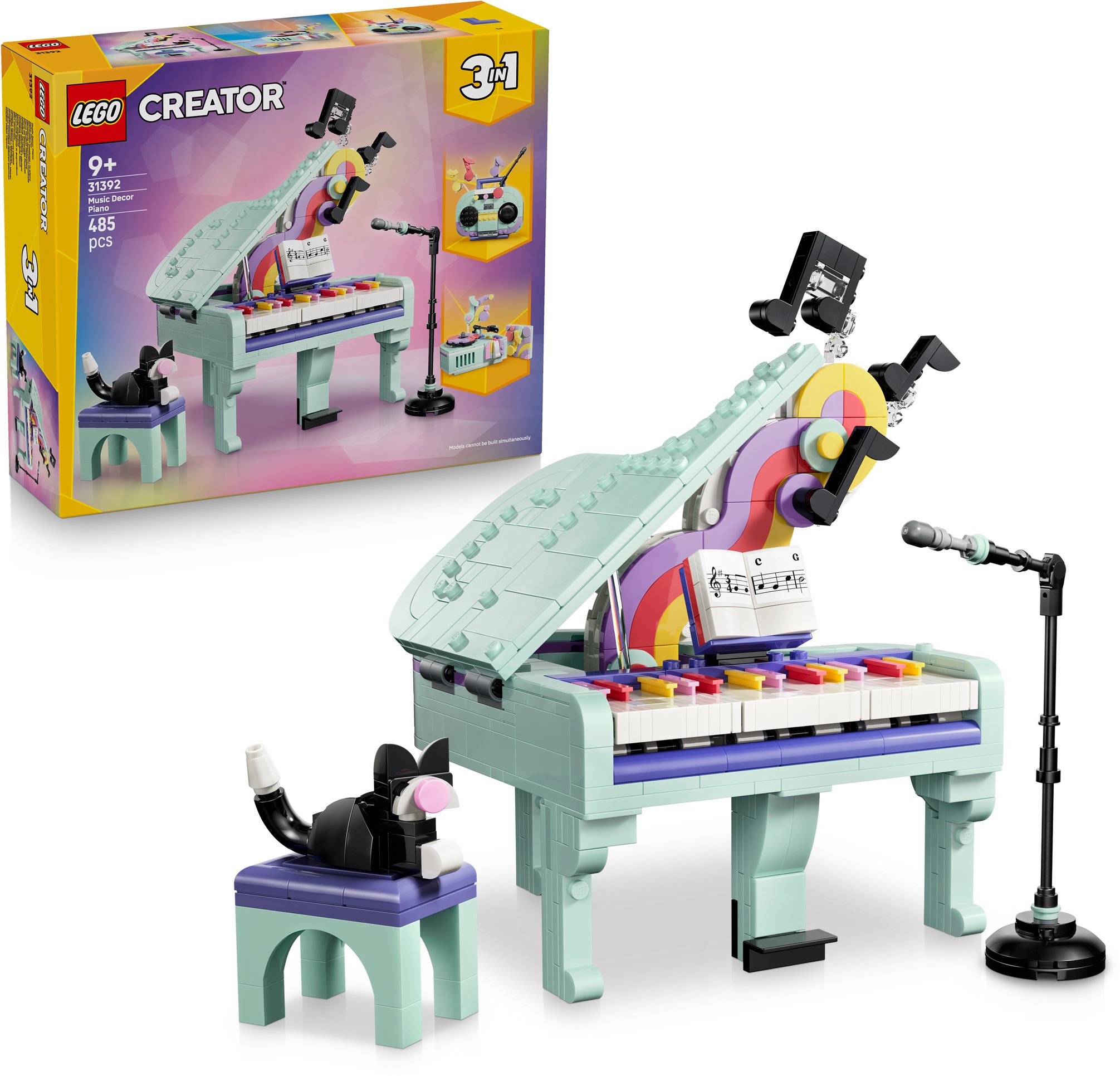 LEGO® Creator 3 v 1 31392 Hudobná dekorácia: Klavír s mačkou