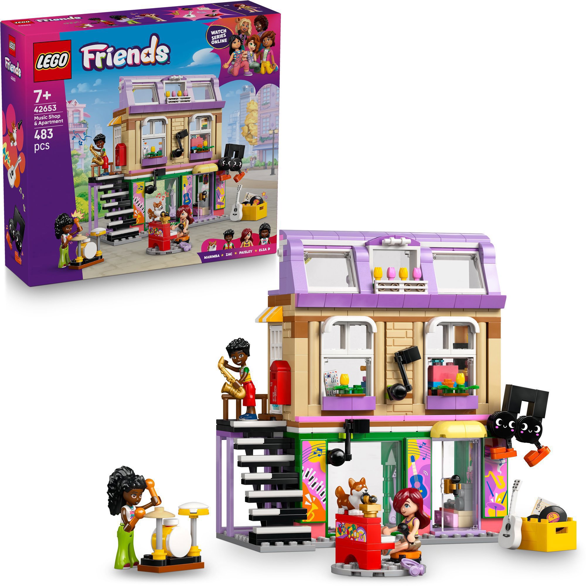 LEGO® Friends 42653 Obchod s hudobninami a byt