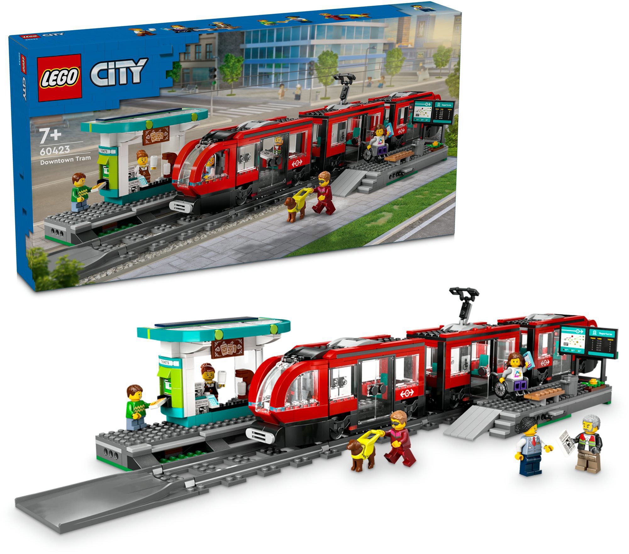 LEGO® City 60423 Električka a zastávka v centre mesta