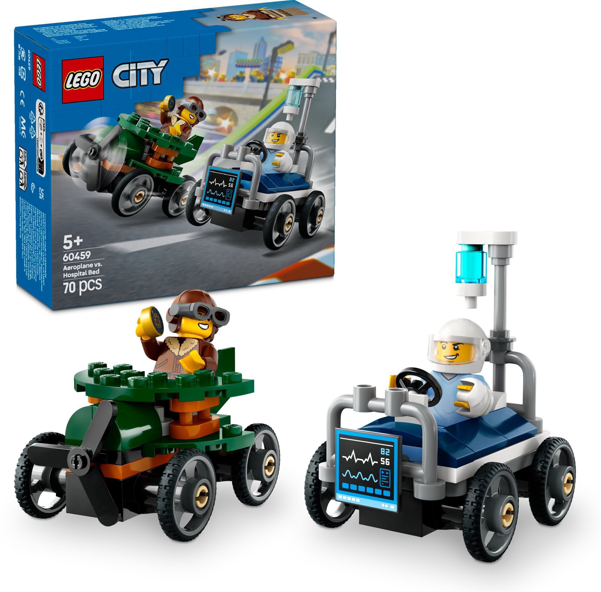 LEGO® City 60459 Pretekársky balíček: Lietadlo vs. nemocničné lôžko