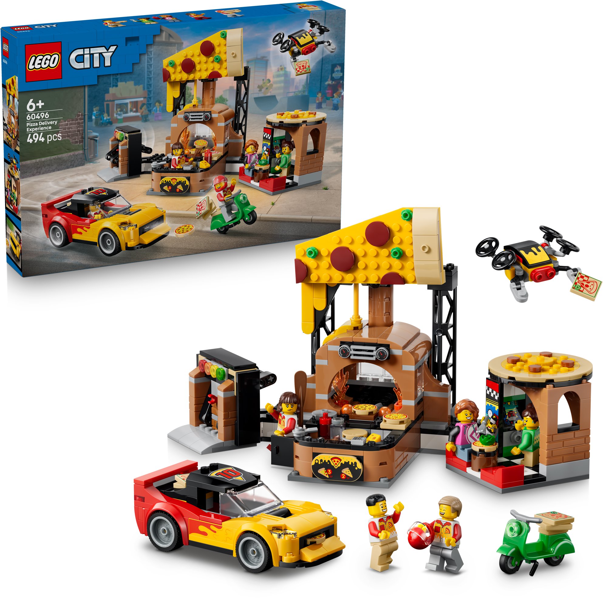 LEGO® City 60496 Donáška pizze s vozidlami