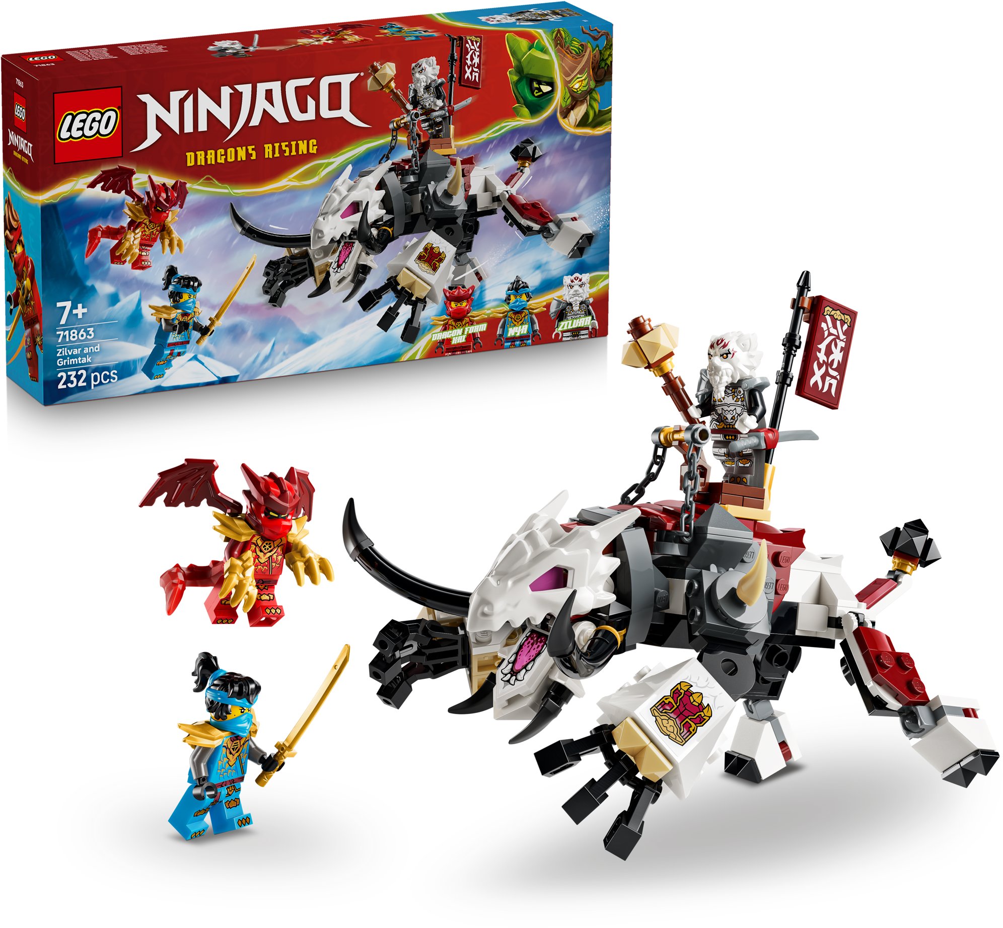 LEGO® NINJAGO® 71863 Zilvar a dračia beštia Grimtak