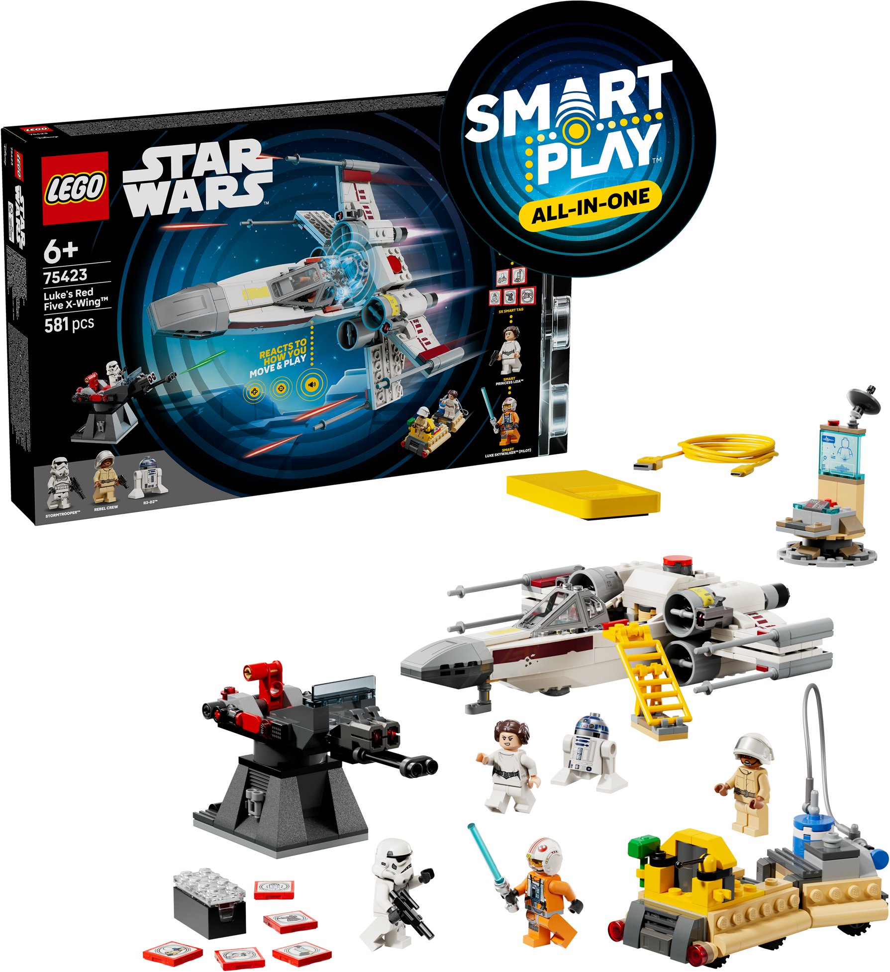 LEGO® Star Wars™ 75423 SMART Play™: Luke a jeho stíhačka Red Five X-Wing™