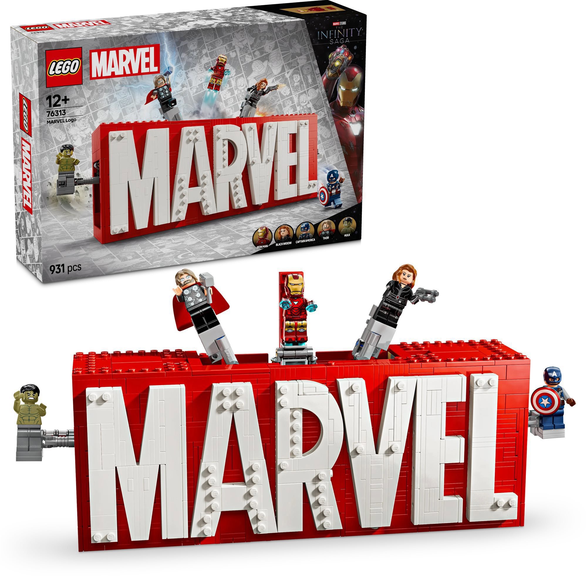 LEGO® Marvel 76313 Logo MARVEL a minifigúrky