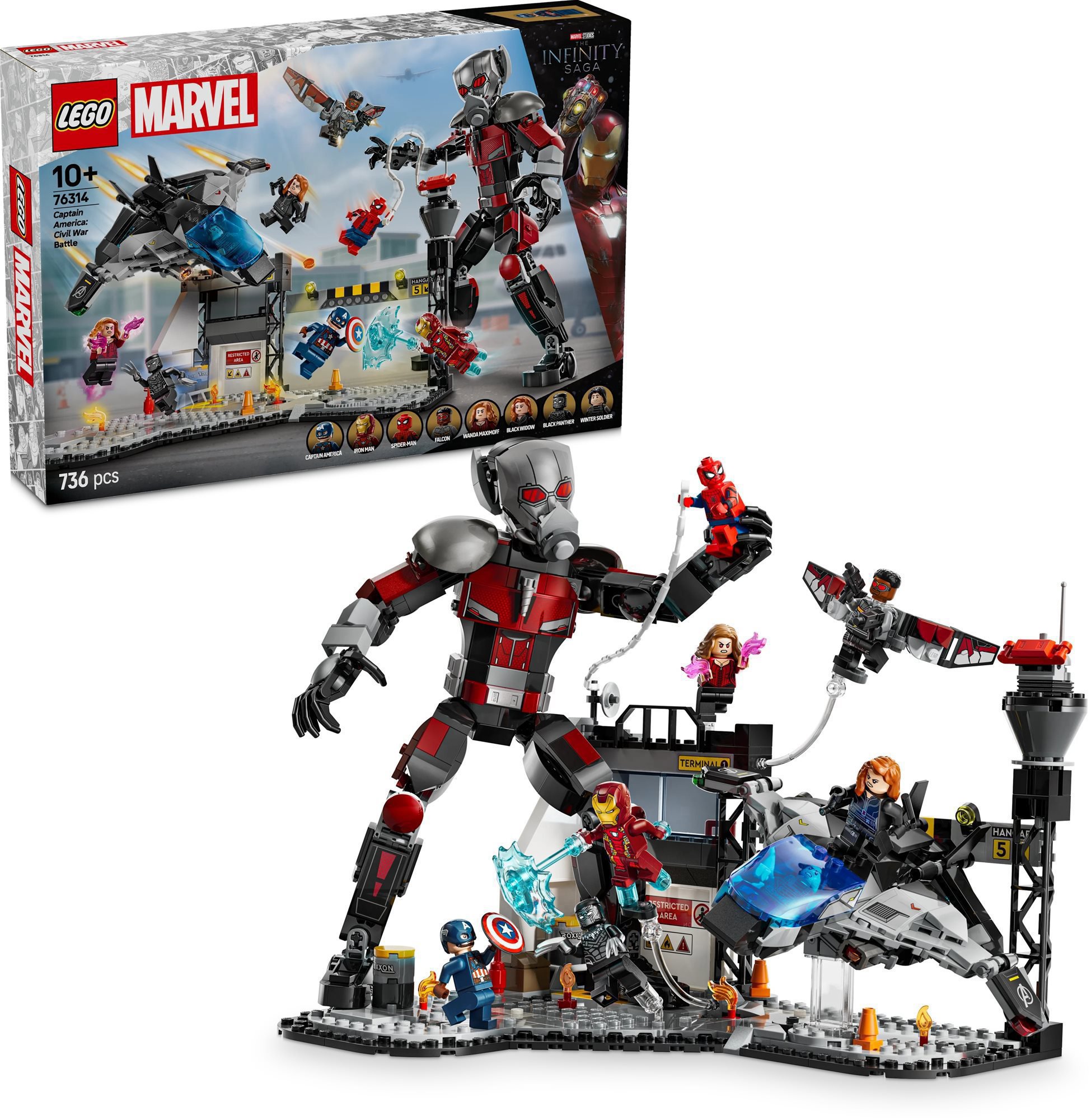 LEGO® Marvel 76314 Akčná bitka – Captain America: Občianska vojna