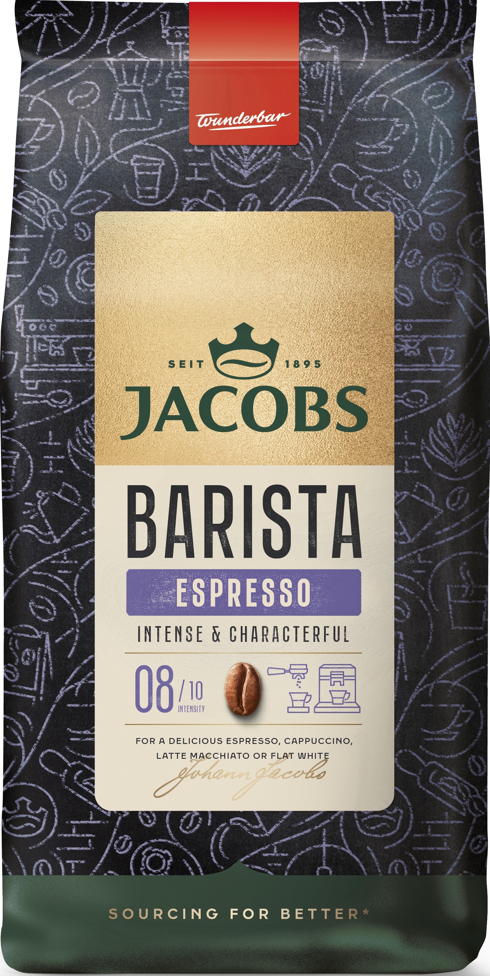 Jacobs Barista Espresso, zrnková, 1 000 g