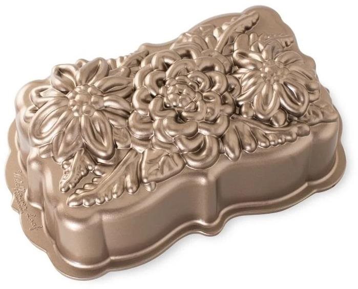 NORDIC WARE Forma na biskupský chlebíček LÚČNE KVETY karamelová