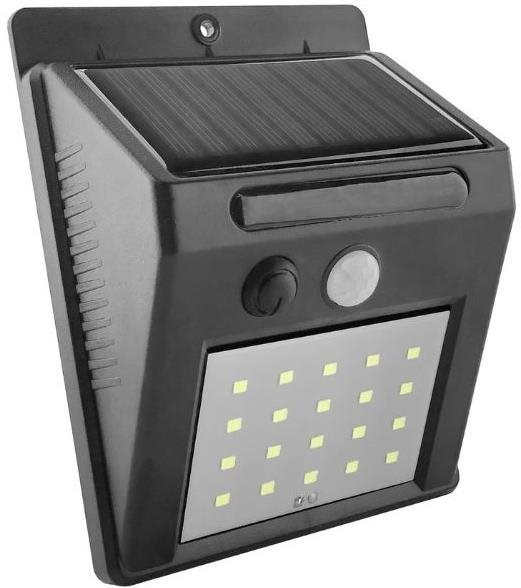 Entac Vonkajšie solárne svetlo – LED reflektor so snímačom pohybu 2 W 200 lm, denný