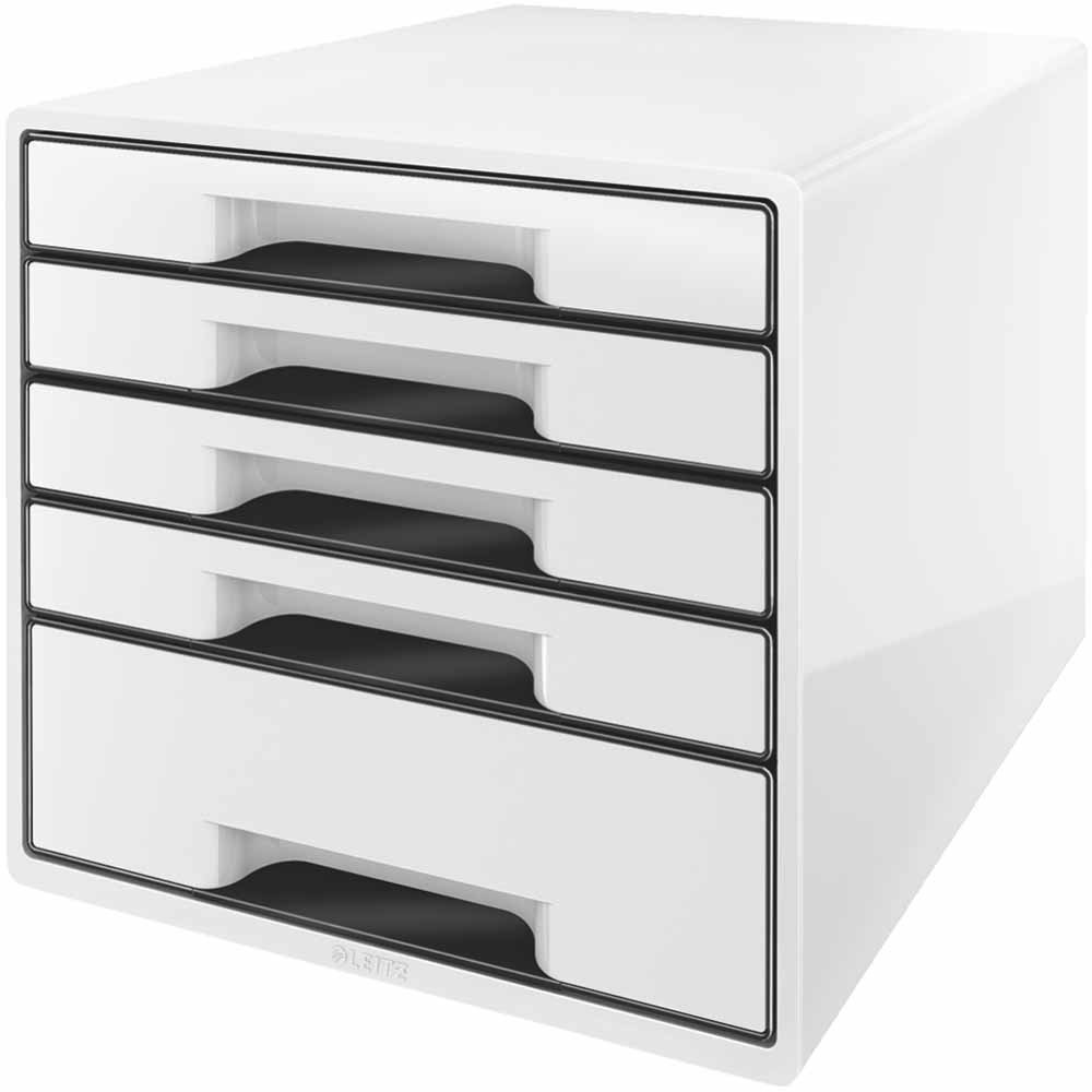 LEITZ WOW CUBE, 5 zásuviek, biela/čierna