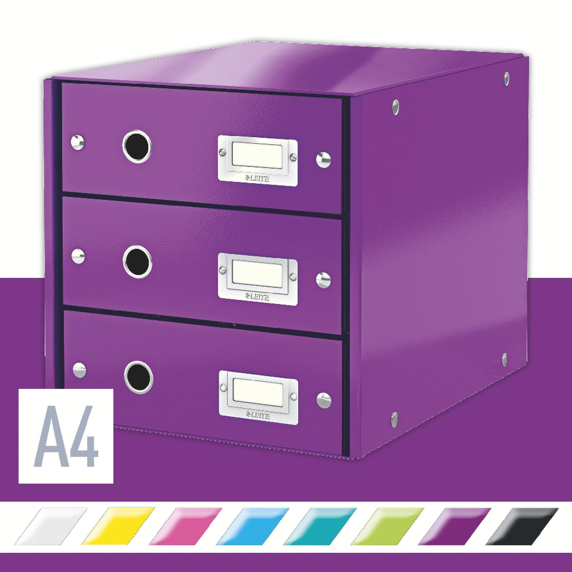 LEITZ Click & Store WOW, 3-dielny, purpurový