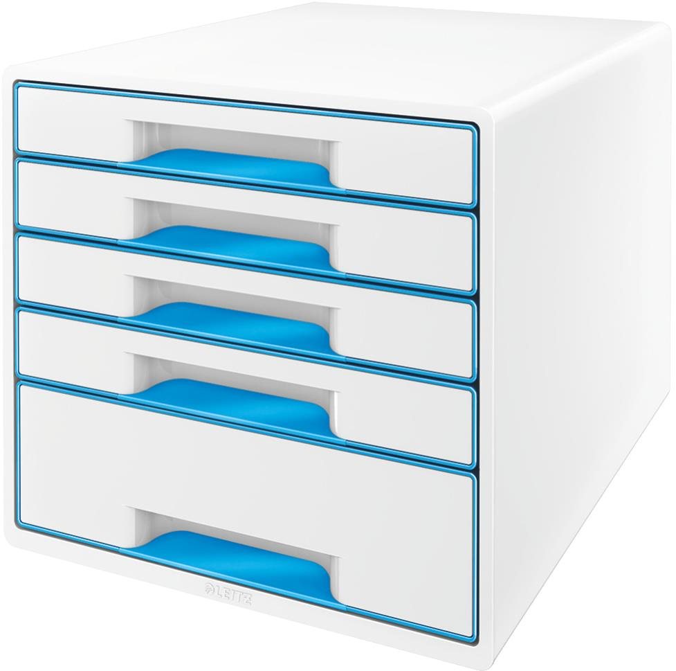 LEITZ WOW CUBE, 5 zásuviek, bielo-modrý