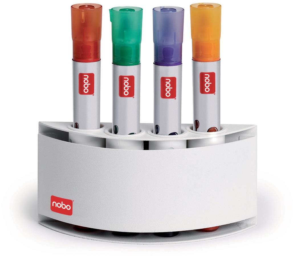 NOBO Magnetic Pen Holder, zaoblený, biely