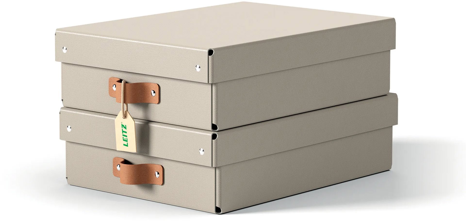 LEITZ Puro, veľkosť M nízky, béžový – sada 2 ks