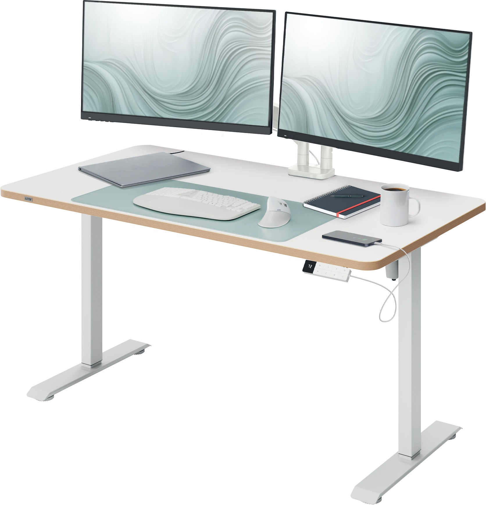 LEITZ Ergo elektrický 120 × 70 cm, biely