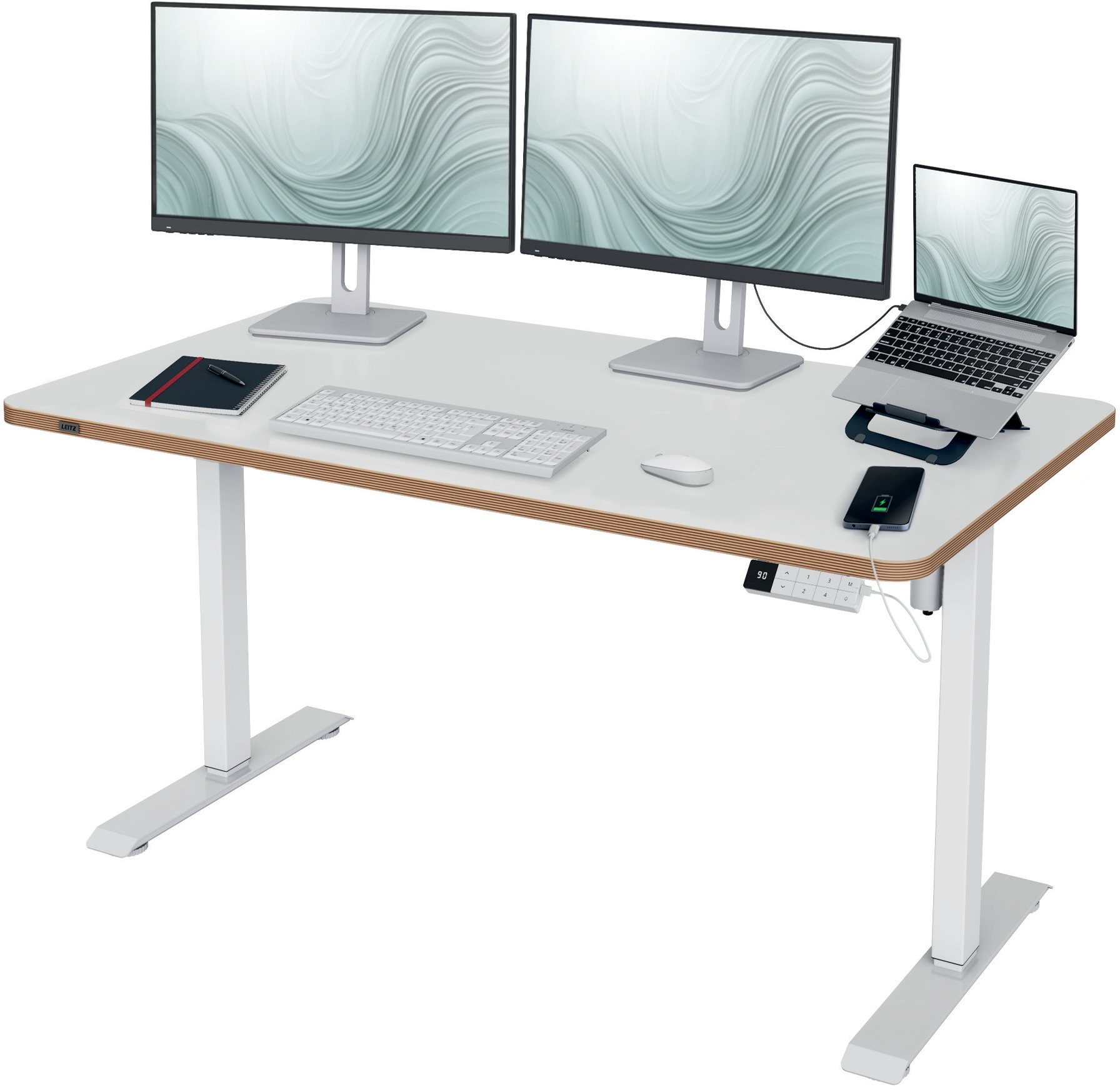 LEITZ Ergo elektrický 140 × 80 cm, biely