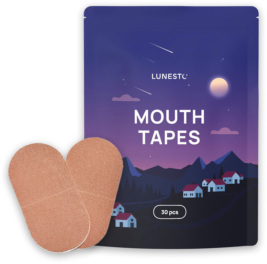 Lunesto Mouth tapes – pásky na ústa proti chrápaniu, béžové