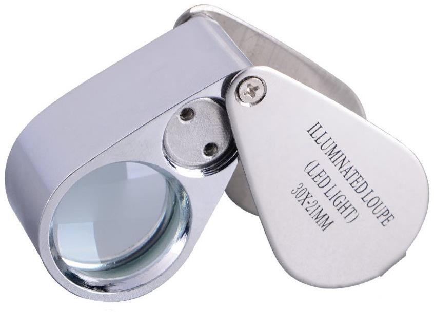 Verk Skladacia mineralogická lupa LED – zväčšenie 30×, priemer 21 mm