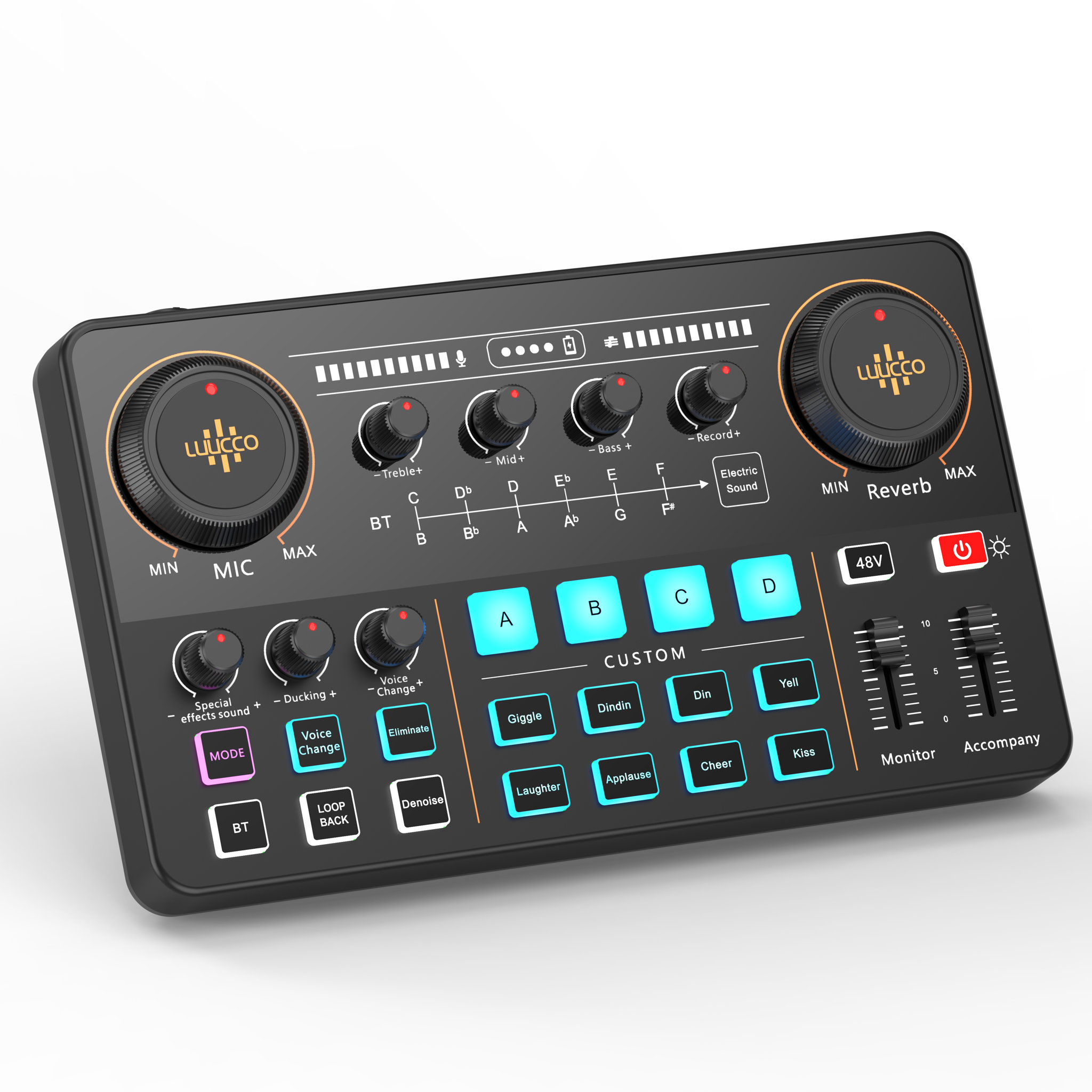LUUCCO MI-2 Audio Interface with Mixer a Sound Card