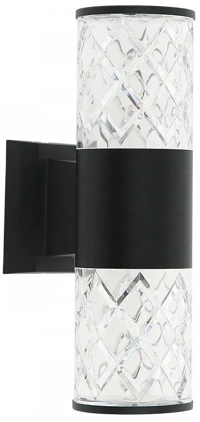 Luxera Prezent Even 2× E27 40 W IP54, vonkajšie nástenné svietidlo, čierne
