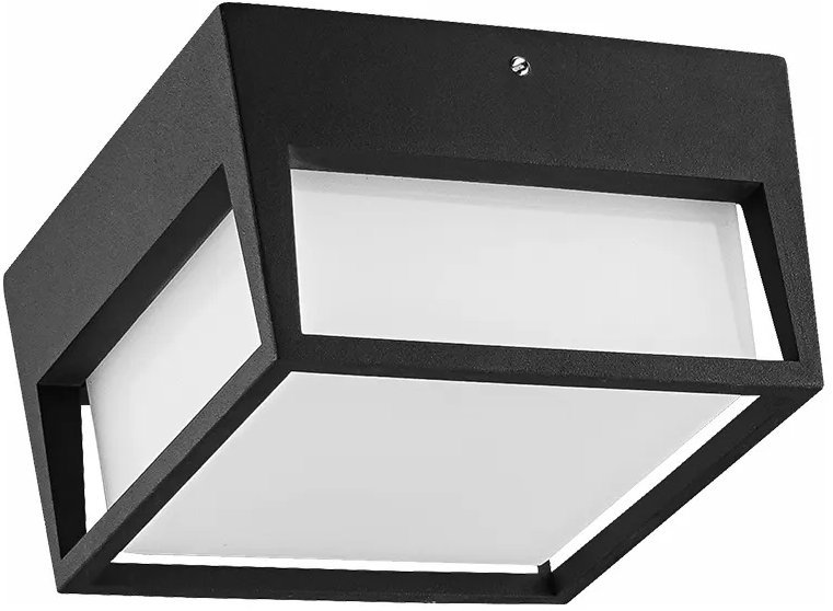 Luxera Prezent Gest LED 9 W IP44, vonkajšie stropné svietidlo, čierne